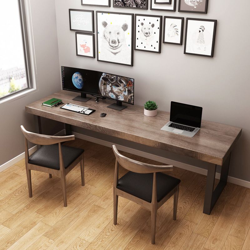 Wooden Contemporary Office Desk Rectangular Office Desk with Sled Base