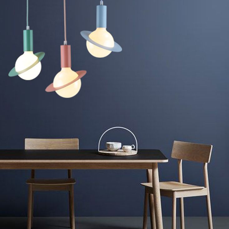 Metal Planet Pendant Ceiling Light Nordic Style Hanging Ceiling Light for Dinning Room
