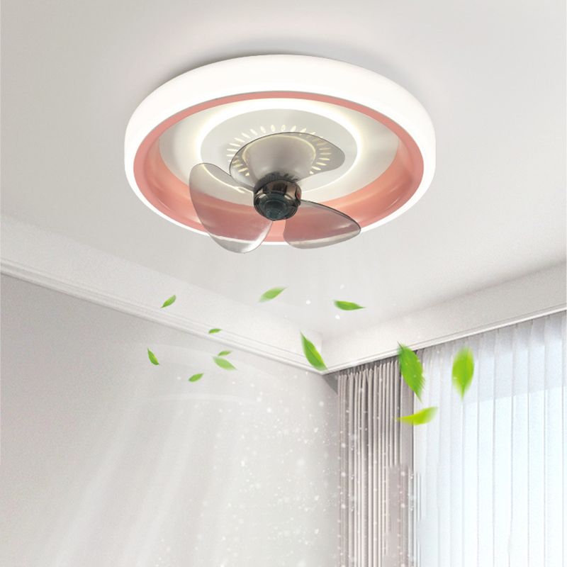 Circle Metal Ceiling Fan Lamp Minimalist LED Ceiling Mounted Light