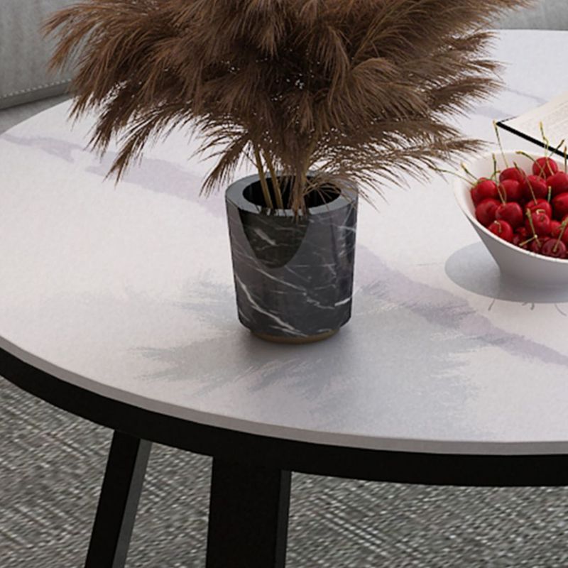 17"H Glam Coffee Table Slate Round Single Coffee Cocktail Table