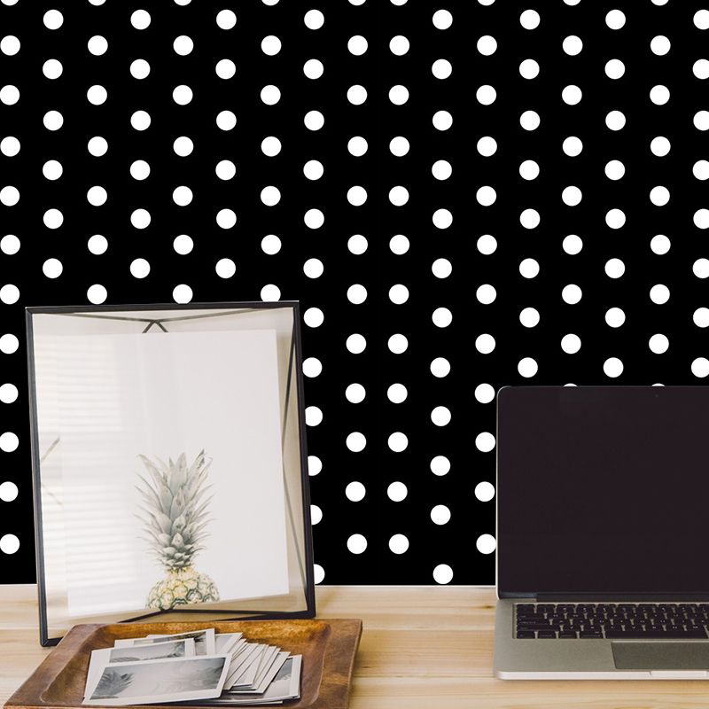 PVC Peel off Wallpapers Kids Style Polka Dots Wall Art for Bedroom, Easy to Remove
