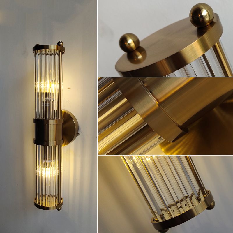 Gold Metal Wall Mount Lamp Contemporary Vanity Wall Light Sconces for Bathroom