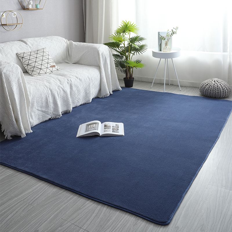 Simplicity Solid Shag Carpet Polyester Area Rug Non-Slip Backing Indoor Carpet for Living Room
