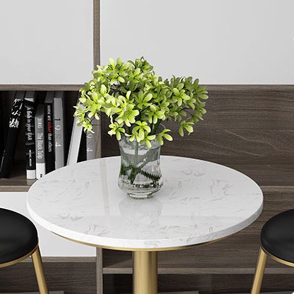 Glam Pedestal Pub Table Artificial Marble Bar Height Cocktail Table