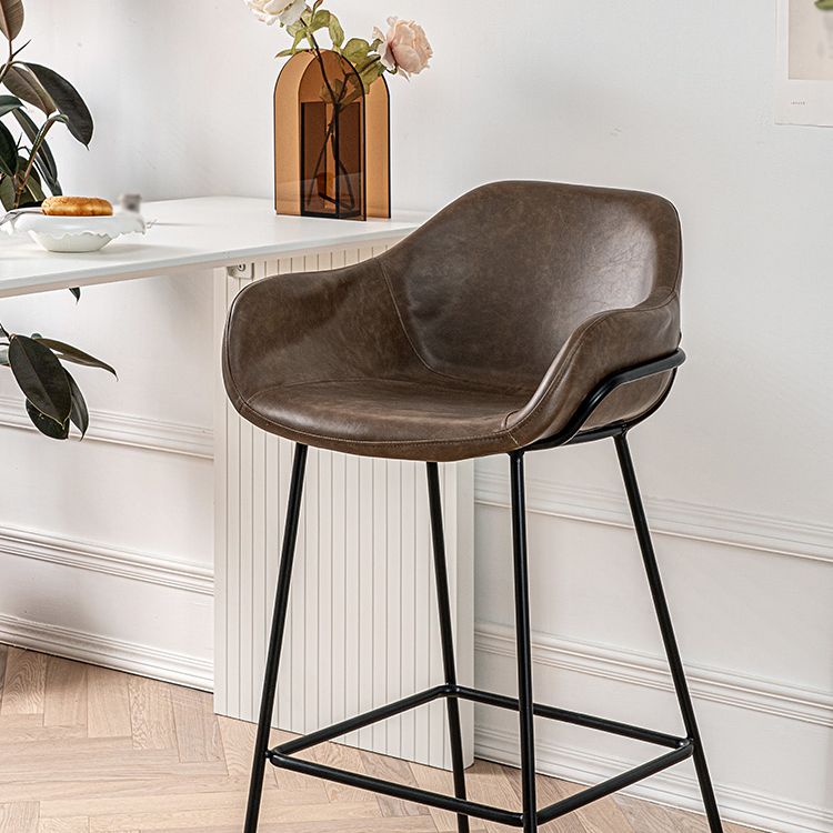 1Pcs Industrial Style Counter Stool Iron Upholstered Bristol Bar Stool with Bucket Seat