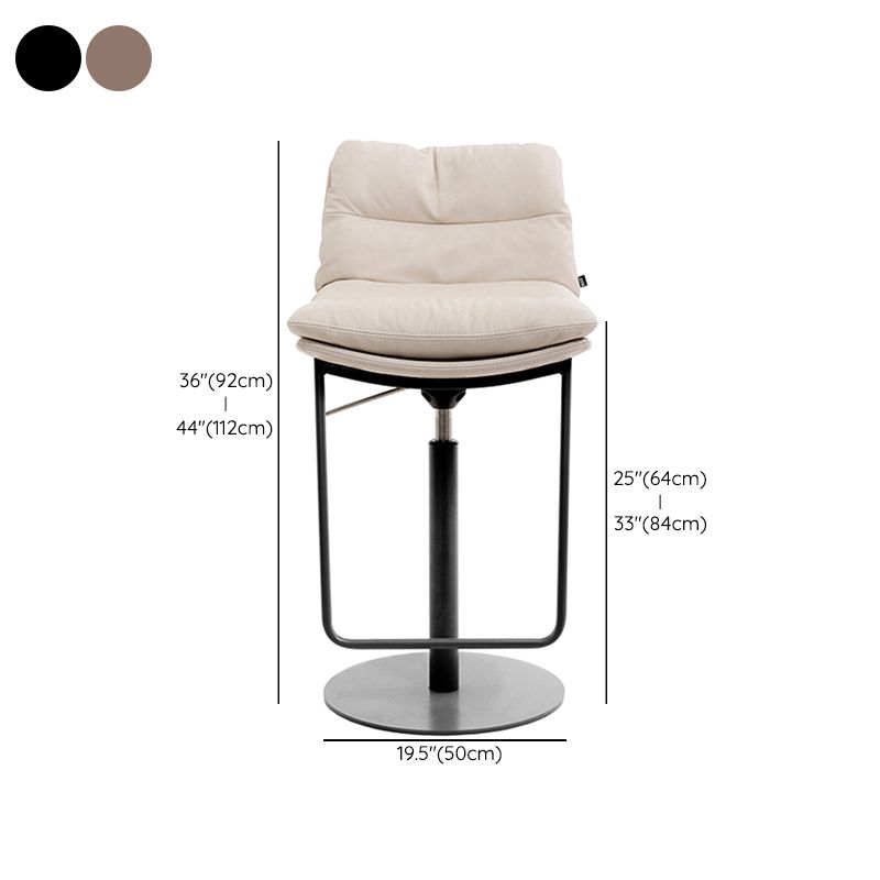 Glam Style Armless Counter Stool Leather Saddle Seat Bar Stool for Indoor