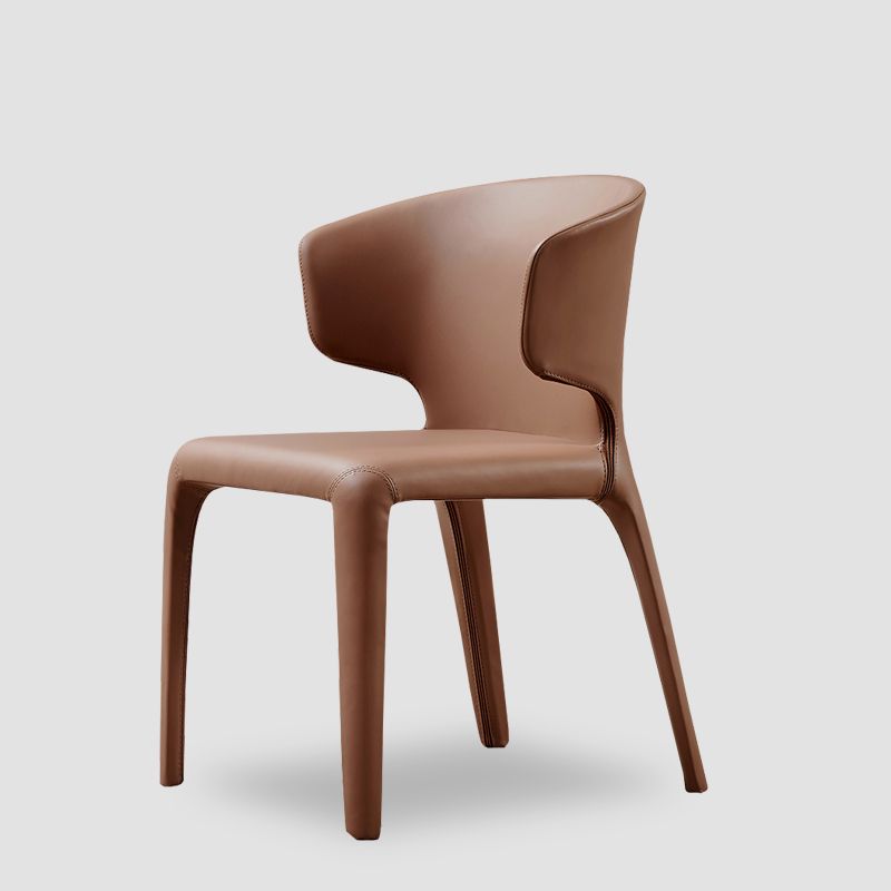 Silla de comedor estilo diseñador con acabado mate y respaldo de orejas (juego de 2)