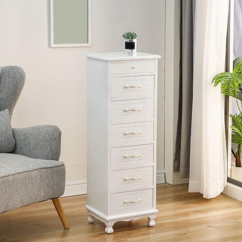 Nautical Vertical Solid Wood Storage Chest Bedroom Chest with Drawers