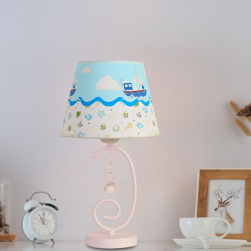 Vat slaapkamer tafel lichte stof 1 bol cartoon nachtlamp in wit met kristallen druppel en schapen/liefdevol hart/olifantenpatroon