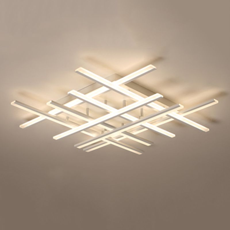 Plafonnier LED en forme de ligne, montage encastré en fer moderne pour chambre à coucher et salon