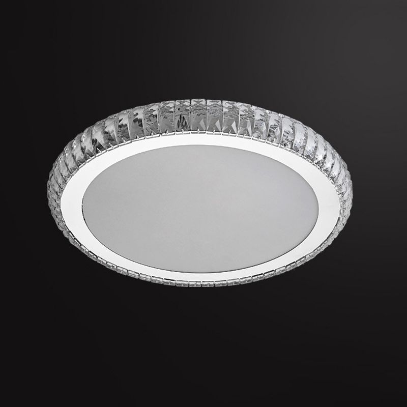 Circular Flush Mount Lighting Modern Crystal 1 Light Flush Light Fixture
