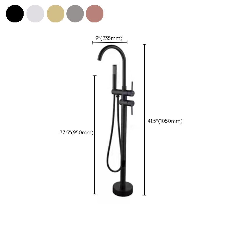 Floor Mounted Metal Freestanding Tub Filler Rotatable Freestanding Bathtub Faucet