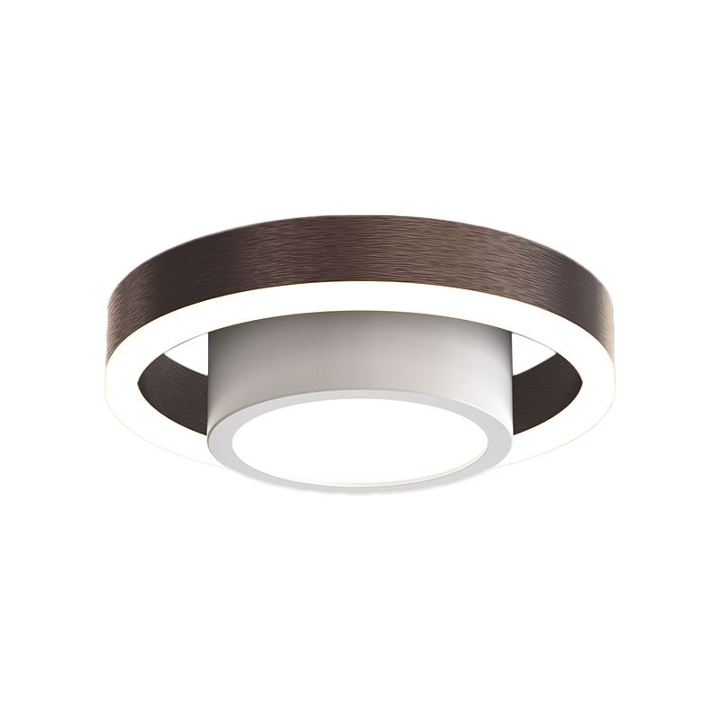 Double cerceau petit plafond acrylique affleurant nordique noir/café/or LED éclairage encastré pour couloir