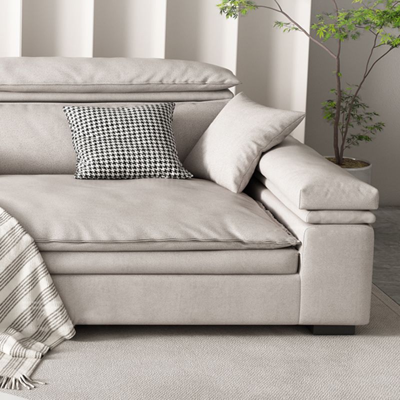 Stationary Stain Resistant Faux Leather Living Room Square Arm Sofa