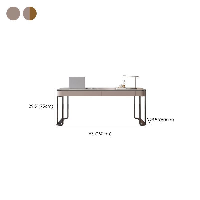 Modern 2 Drawers Office Desk Stone 29.53-inch Tall Writing Desk
