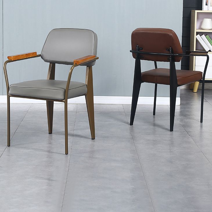 Metal Industrial Arm Chair Open Back Dining Kitchen Room Chair