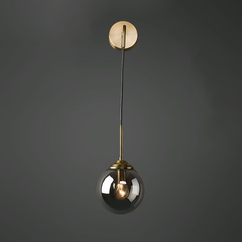 Postmodern Glass Wall Lighting Fixture Global Wall Mount Lamp for Living Room