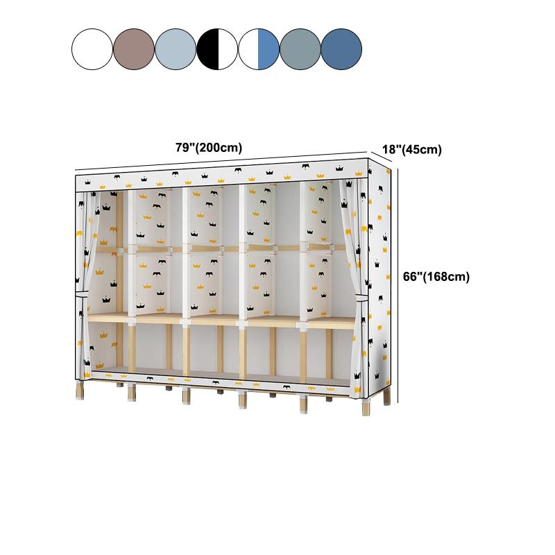 Contemporary Style Wardrobe Solid Wood 1-Door Wardrobe Closet for Home