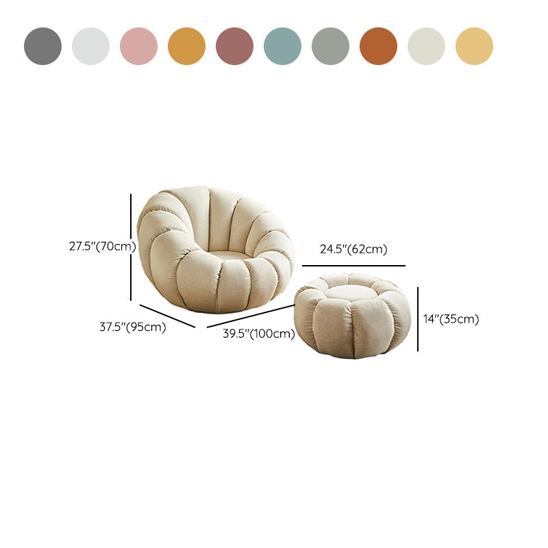 Sewn Pillow Back Papasan Chair Upholstered Sloped Arms with Swivel