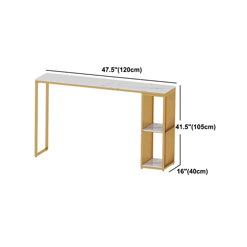 Glam1/2/3 Pieces Bar Table Set Rectangle Marble Bar Table with Bar Stool