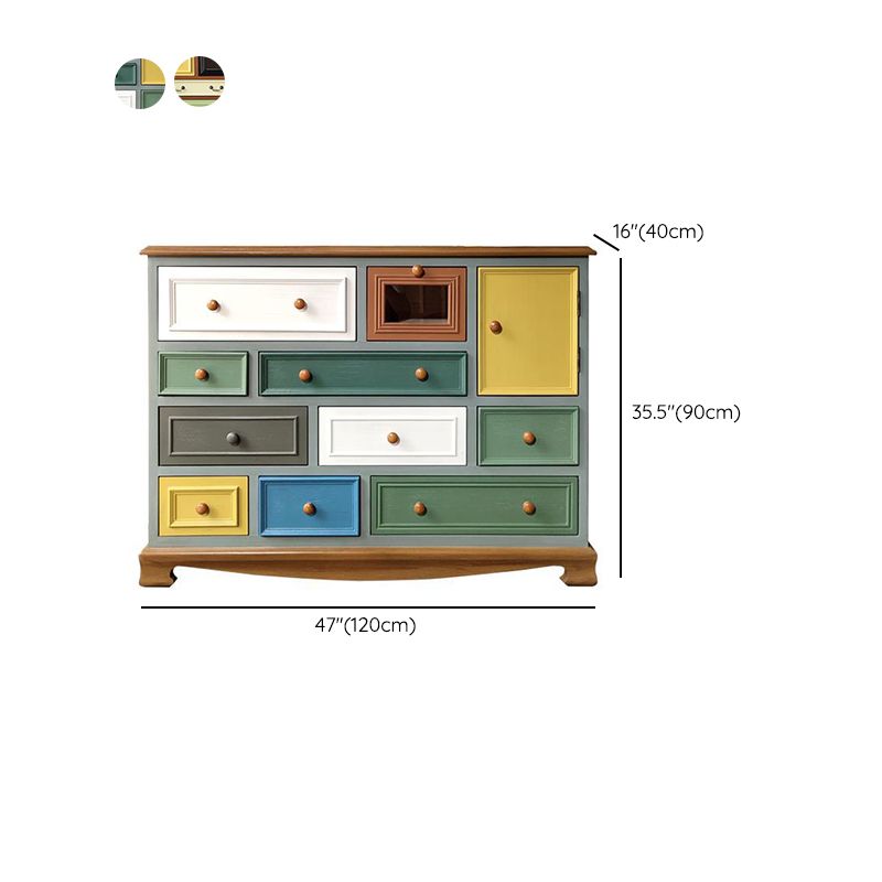 Coastal Storage Chest Dresser Solid Wood Dresser with Multi Drawers for Bedroom