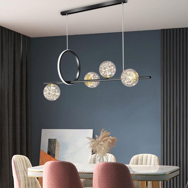 Luces de lámparas de la isla contemporánea Sphere Glass Island Lights para cocina