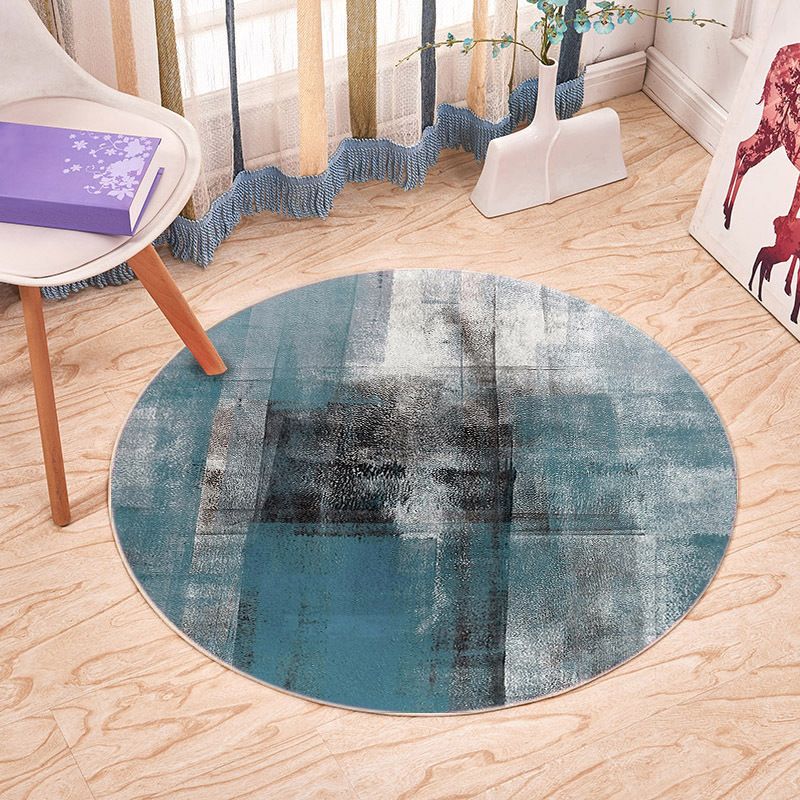 White Irregular Geometry Rug Polyester Simple Rug Washable Rug for Home Decor