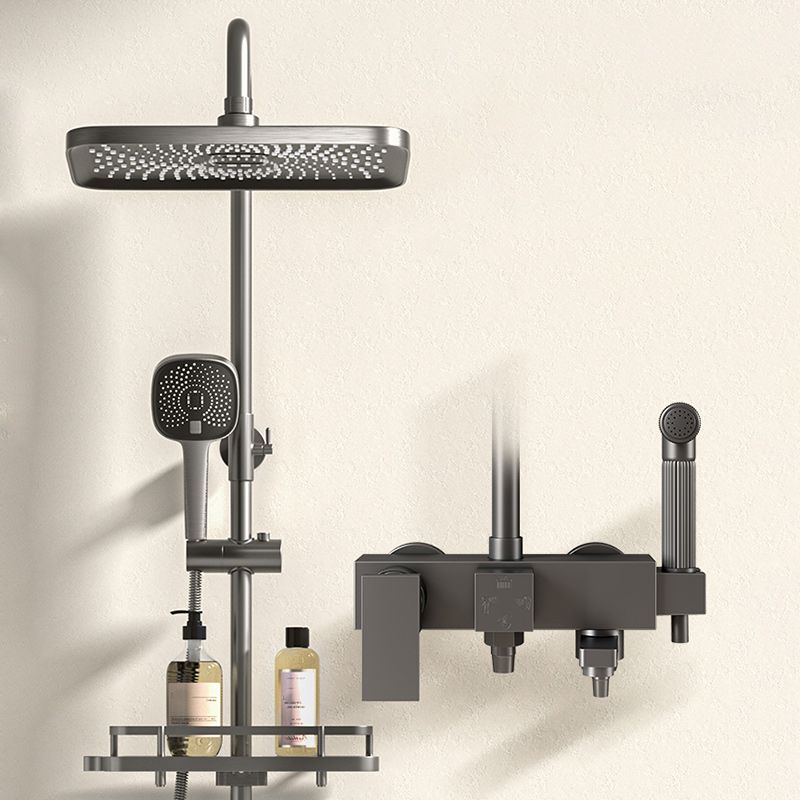 Modern Shower Trim Push Button Dual Shower Head Wall Mounted Shower Combo