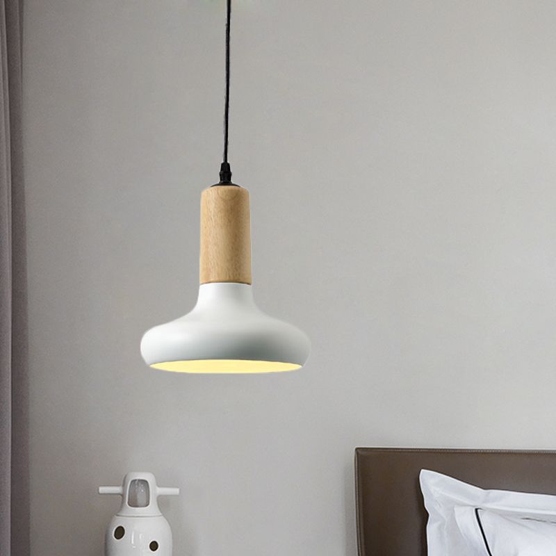 Forme d'urne Hanging Lightture Nordic Metallic 1 Head White Brow Pendant avec tube CAP