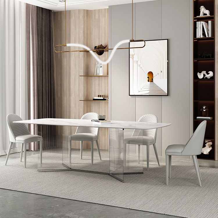 Designer Style Rectangle Dining Table Set 1/4/5 Pieces Acrylic Dining Table