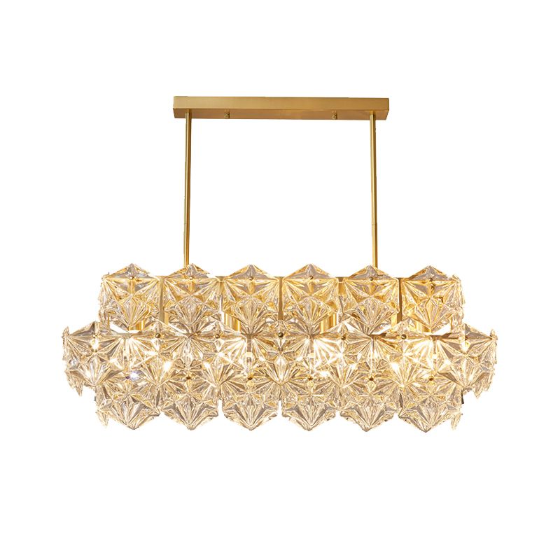 Modernism Golden Ceiling Light Crystal Kitchen Island Lighting for Dining Room