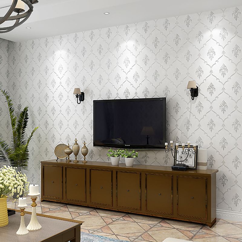 20.5"W x 33'L Scandinavian Simple Damasque Non-Pasted Wallpaper in Natural Color