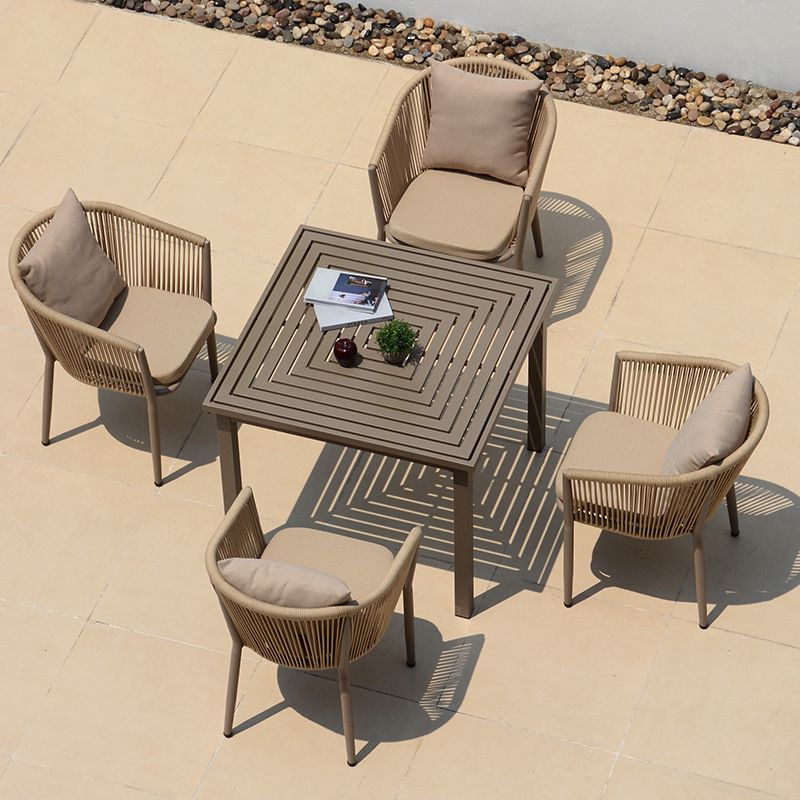 Bohemian Style 1/4/5/7 Pieces Dining Set Stone Dining Table Set for Outdoor