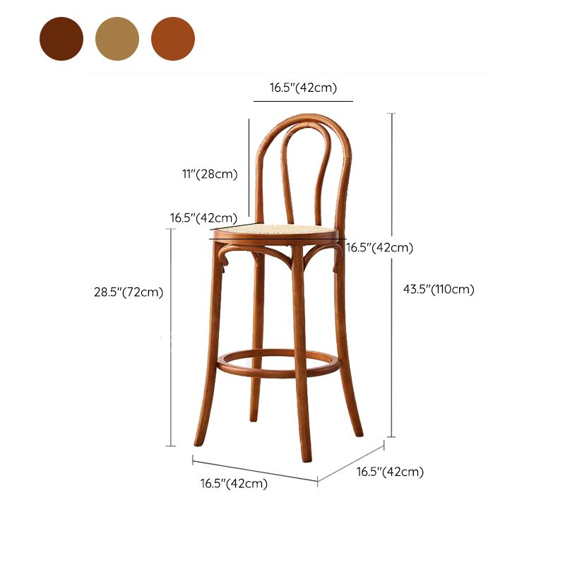 4 Legs Bar Stool Industrial Style Wooden Counter Height Stools