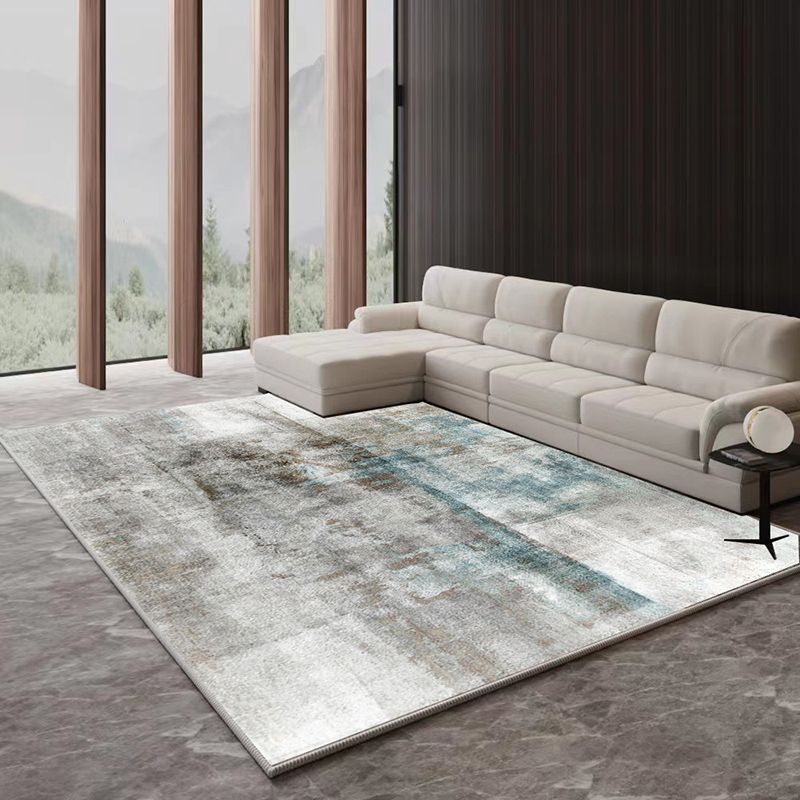 Modern Abstract Rug Gradient Imitation Cashmere Rug Non-slip Area Carpet for Living Room