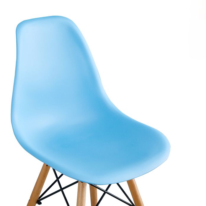 Armless Dining Chairs Eames Side Dining Chairs with Wood Legs (Set of 4)