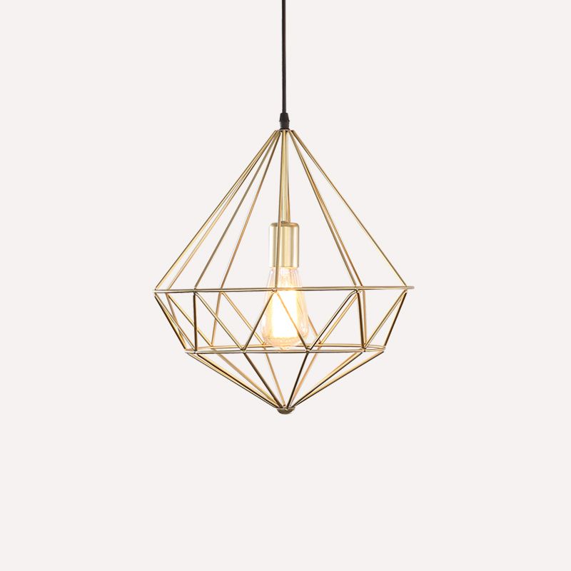 Lampada da pranzo a forma di ferro a forma di pietra gemma antica a 1 luce