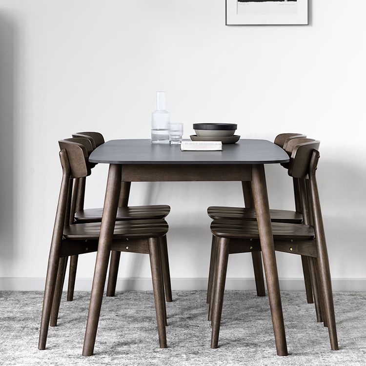 Mid-Century Modern Dining Table Sintered Stone Dining Table with 4 Legs