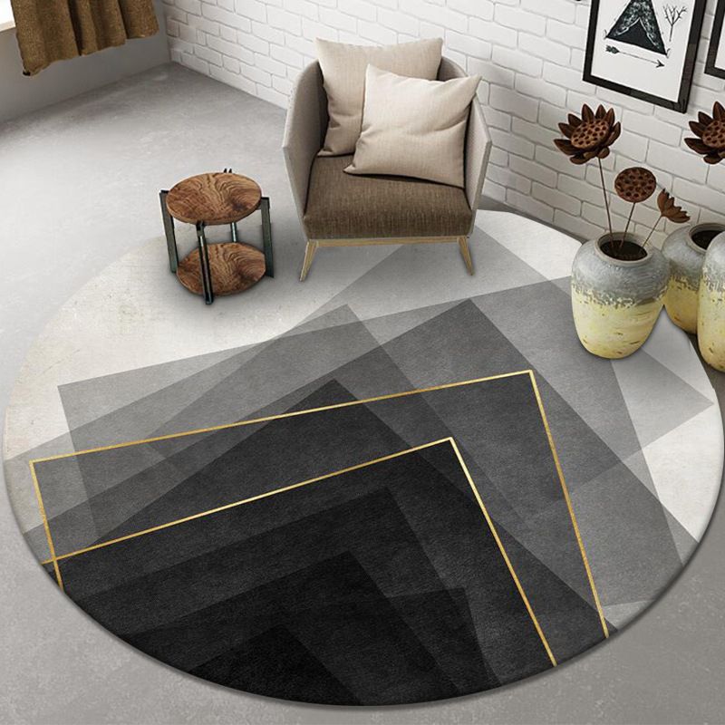 Pink Line Rug Polyester Simple Indoor Rug Stain Resistant Rug for Living Room