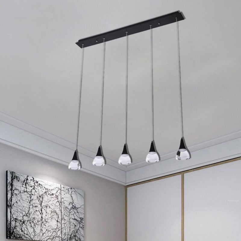 Posteo cónico de gato acrílico moderno 5/6 light Luz de techo colgante para la sala de estar de dormitorio