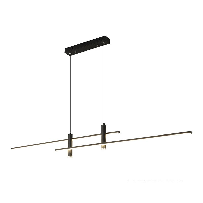 Linear Hanging Island Lights Modern Metal Chandelier Light Fixture for Dining Room