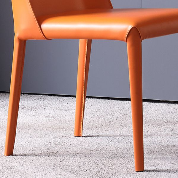 Faux Leather Armless Dining Chairs Modern Home Dining Side Chair