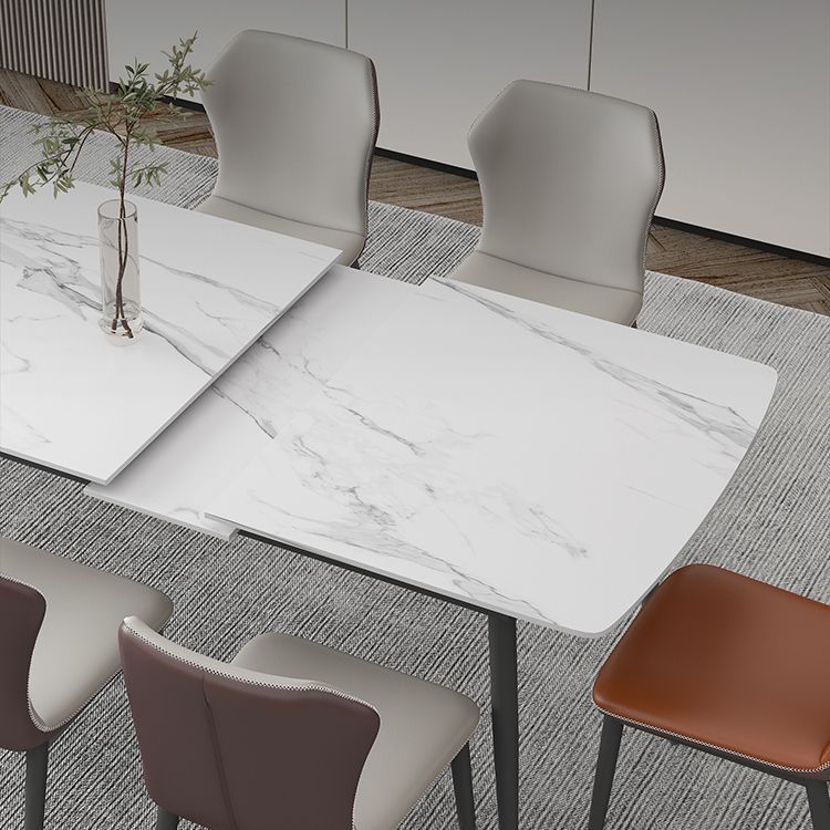 Modern Rectangle Stone Dining Table Set 1/4/5/7 Pieces Dining Set for Home Use