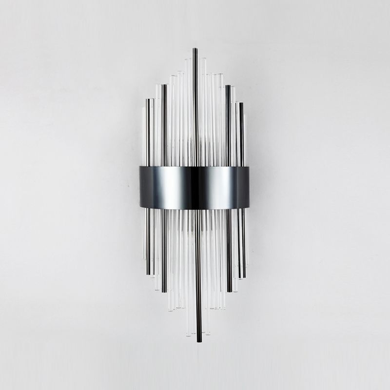 Moderne Metallwandlicht Geometrische 2 Lichter Wandleuchten mit Kristall für Schlafzimmer