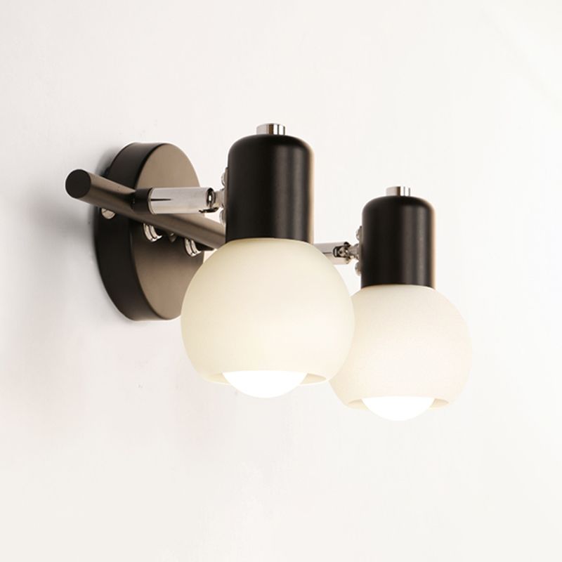 White Glass Bubble Wall Mounted Vanity Lights Modern Style Wall Sconce Lighting