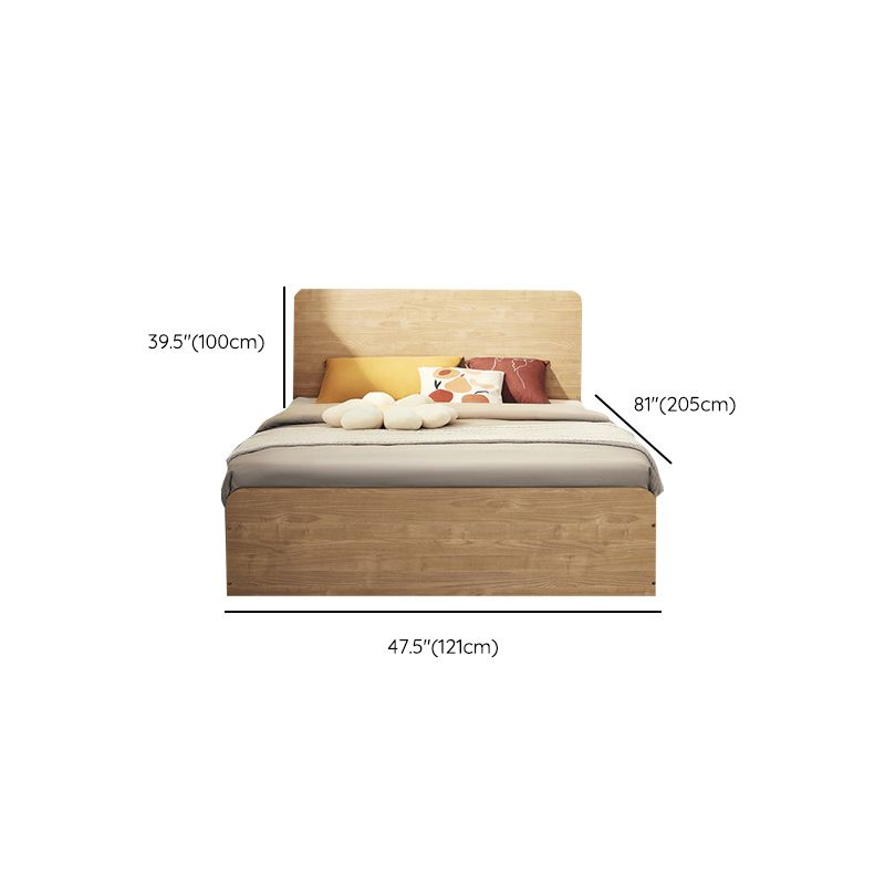 Nordic Natural Solid Wood Bed 39.37" H Bookcase Included Bed Frame with Storage