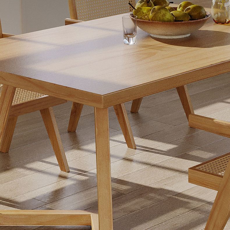 Pine Wood Dining Table Modern Rectangle Dining Table with Sled Base