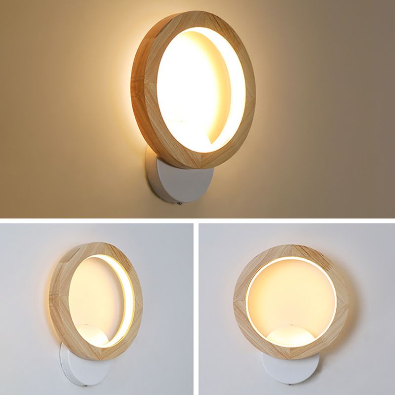 Lámpara de pared de madera de luz de pared de estilo minimalista nórdico