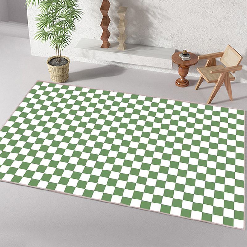 Modern Home Decoration Carpet Checkered Pattern Area Rug Polyester Stain Resistant Indoor Carpet