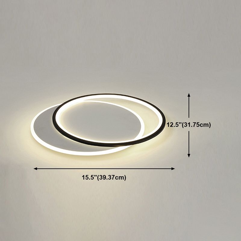 Black Circles Ceiling Light Fixture Minimalist LED Metal Ceiling Flush Mount